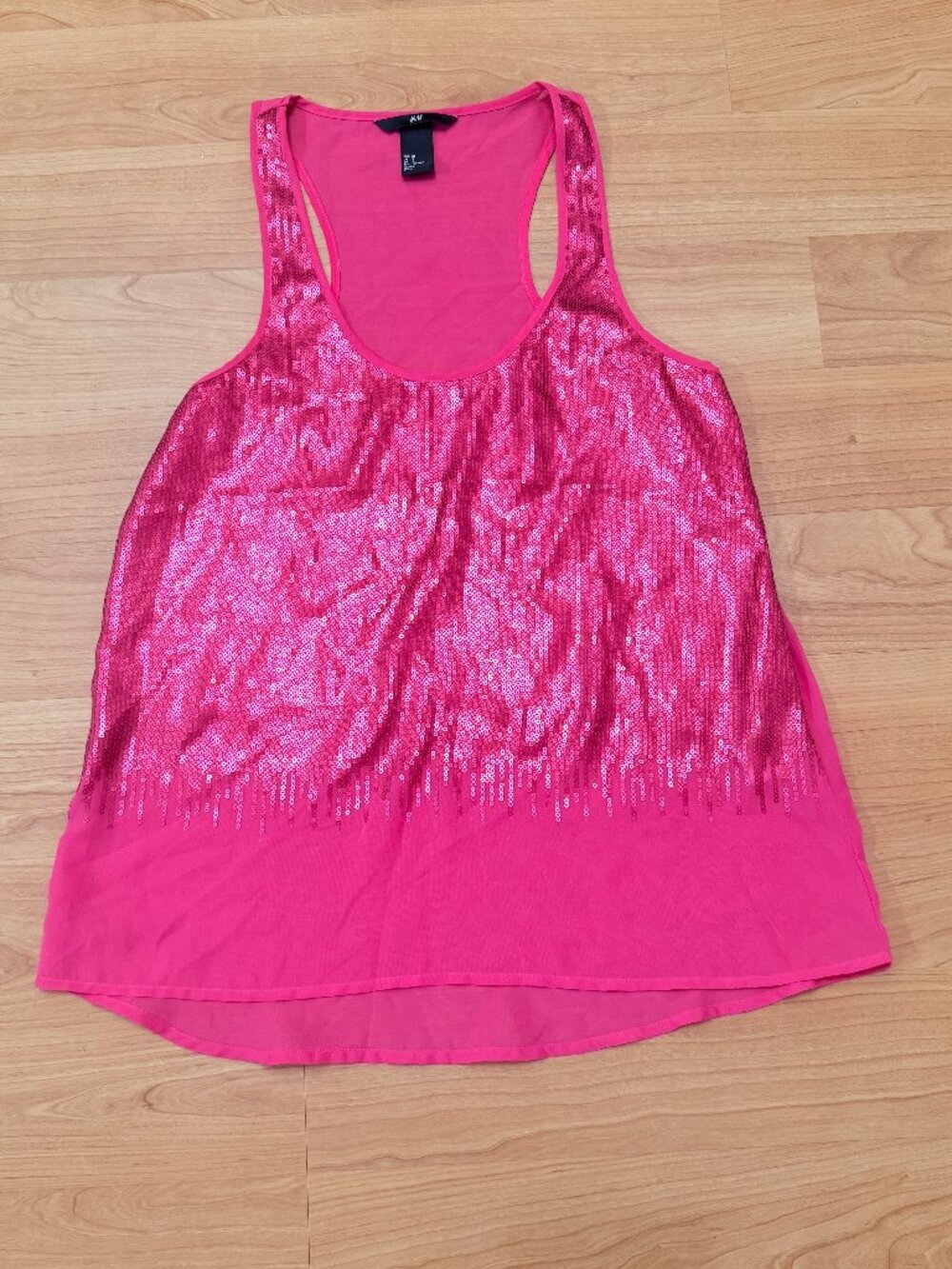 H&M Pink Sequin Tank Top Blouse - Size 2